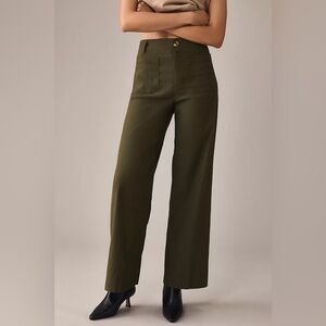 Anthropologie holly green wide-leg Colette pants size 26 p